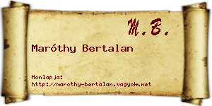 Maróthy Bertalan névjegykártya