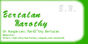 bertalan marothy business card